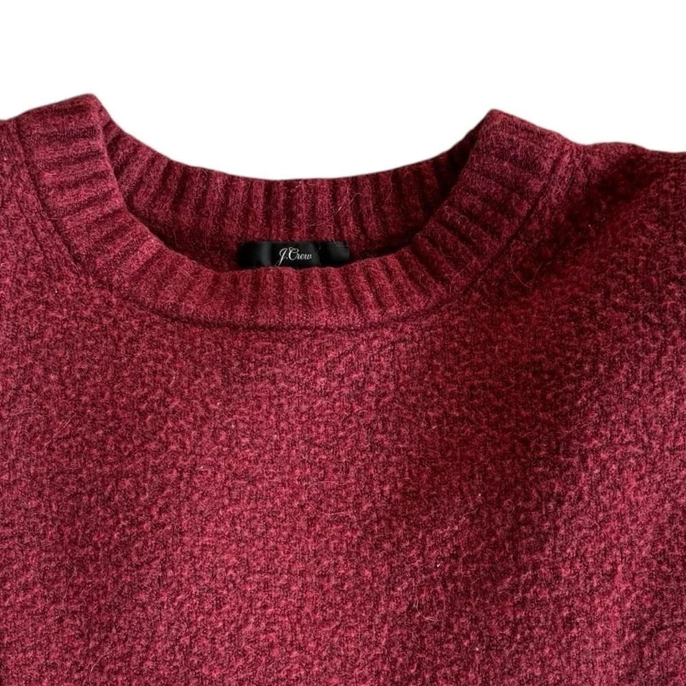 J. Crew Black Label Alpaca/Wool Crewneck Over Size Sweater Sz XS Brick Red Cozy